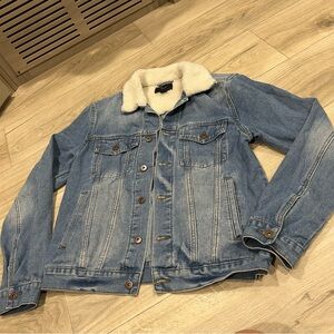Denim Sherpa-Lined Jacket